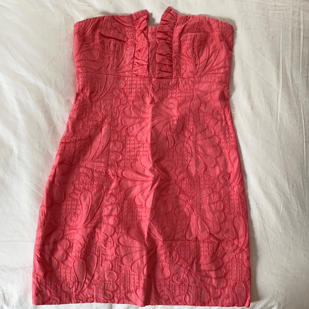 Lilly Pulitzer strapless pink dress